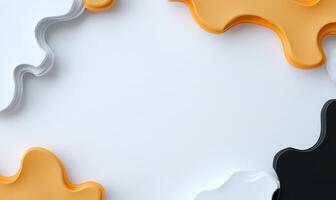 Abstract design featuring colorful, wavy shapes on a blank background. photo