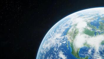 A view of Earth from space, showcasing its curvature and atmosphere. photo