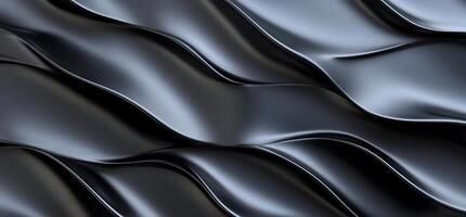 Abstract waves of smooth black material creating a dynamic texture. photo