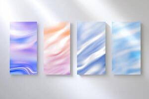 Abstract colorful wave patterns on panels for artistic display. photo
