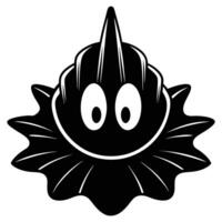 Black And White Smiling Cartoon Character Mascot Design Illustration vector