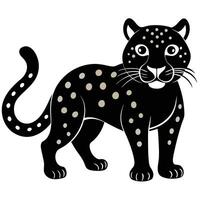 Stylized Panther Illustration With Spots Wild Animal Design Graphics Isolated vector