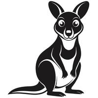 Stylized Kangaroo Illustration Simple Silhouette Design On White Background vector