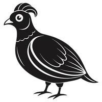 Elegant Quail Silhouette Illustration Graphic Design Element Artwork vector