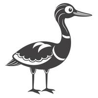 Stylized Duck Illustration Isolated On White Background With Detailed Features vector