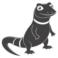 Cartoon Reptile Illustration Standing Upright Gecko With Striped Tail Design vector