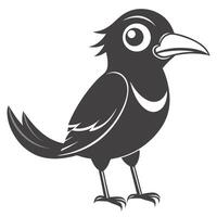 Stylized Crow Illustration Isolated On White Background For Graphic Design Projects vector