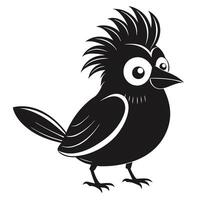 Cartoon Crested Bird Illustration Isolated On White Background For Design Elements vector