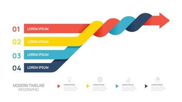 Infographics arrow symbol timeline business 4 steps to success concept. vector