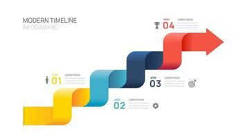 Infographics arrow symbol timeline business 4 steps to success template. vector