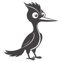 Cartoon Woodpecker Illustration With Bold Silhouette And Playful Character Design vector