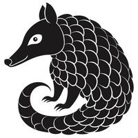 Scaly Anteater Pangolin Curled Up Isolated Illustration Graphic Element vector