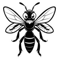 Cartoon Bee Illustration Art For Graphic Design Element Mascot Character vector