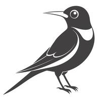 Minimalist Bird Illustration Showing Magpie In Black And White Design vector