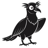 Graphic Illustration Of A Stylized Owl In Black And White Standing vector
