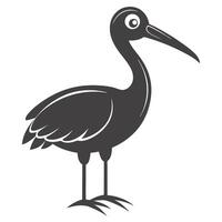 Stylized Ibis Illustration Elegant Bird Icon Graphic Design Element vector