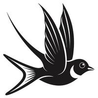 Black Swallow Flying Silhouette Illustration Freedom Concept Design Element vector