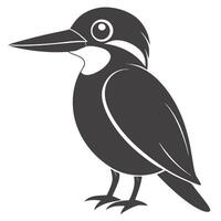 Minimalist Kingfisher Illustration Bird Graphic Design Element vector