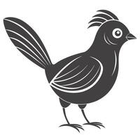 Minimalist Gray Bird Illustration With Geometric Feather Details On White Background vector