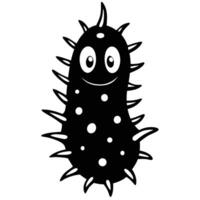 Cheerful Cartoon Germ Illustration Isolated On White Background Ready To Use vector