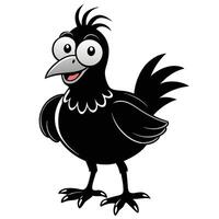Cartoon Crow Character Illustration Isolated On White Background For Graphic Projects vector