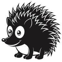 Cute Cartoon Hedgehog Illustration Silhouette Style Graphics Design Element vector