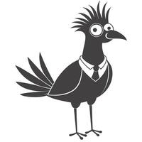 Cartoon Bird Wearing Suit Business Mascot Graphic Funny Animal Character Illustration vector