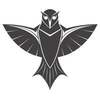 Stylized Owl Illustration With Open Wings Minimalist Design Element vector