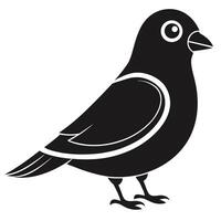 Sparrow Bird Illustration In Black And White Simple Graphic Design vector