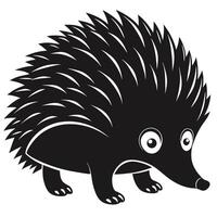 Graphic Of Cartoon Hedgehog Silhouette On White Background For Web And Print vector