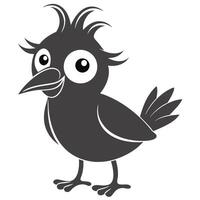 Cute Cartoon Bird Illustration Funny Avian Character Simple Graphic Design Element vector