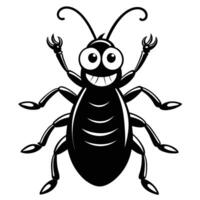 Cheerful Beetle Character Design Illustration Insect Mascot Simple Graphic vector