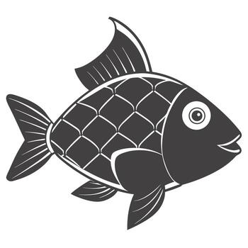 estilizado monocromo pescado ilustración con ornamental escala modelo para diseño utilizar vector