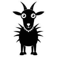 Cartoon Goat Graphic Illustration Standing With Funny Expression Isolated On White vector