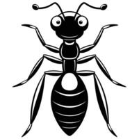 Cartoon Ant Character Illustration In Black And White r Format vector