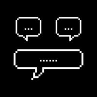 Pixel Speech Bubbles. Retro Chat Icon Set vector