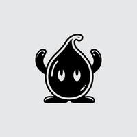 a black and white logo with a drop of water vector