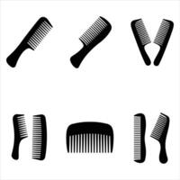 set of silhouettes of comb vector
