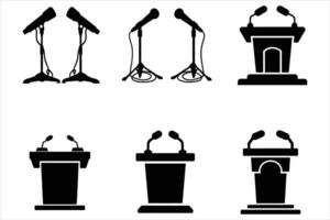 Set of Speaker Stand Silhouettes vector