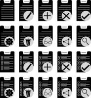 Minimalist Document Action Icons Set vector