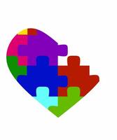 Symbolic Autism Art with Heart Puzzle Design vector