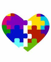 Love and Autism Connection, Puzzle Heart vector