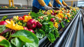 Food waste recycling facility efficiently processes organic materials for sustainable disposal and composting photo
