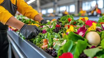 Food waste recycling facility focuses on efficient sorting of organic materials using a sleek design for sustainability photo