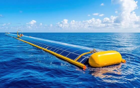 Innovative machines work to extract plastic waste from the ocean using solar energy technology photo