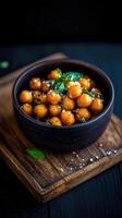 Freshly harvested vegetables served in a rustic bowl, highlighting the farm to table concept with vibrant colors and natural textures photo