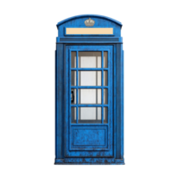 a blue telephone booth on transparent background png