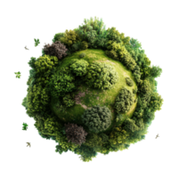 an image of a green earth with trees and grass png