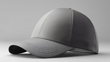 Gray cap with seam detailing on a smooth surface photo
