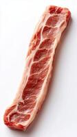 Fresh pork rib cut on white background for culinary use photo